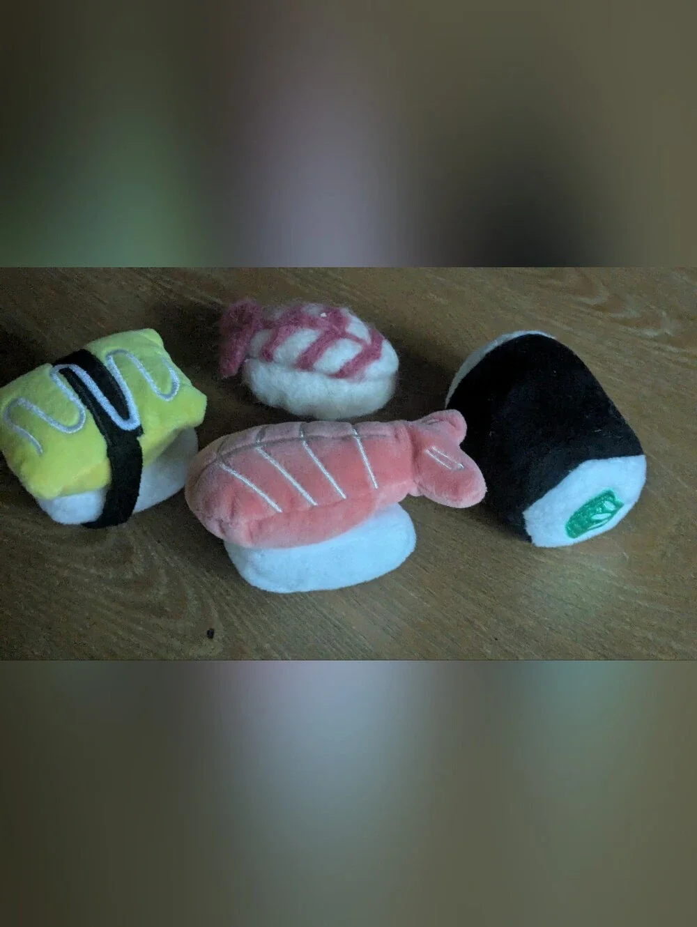 Source Unknown Plush Sushi Cat Toy Set - Pink, Yellow, Black, White